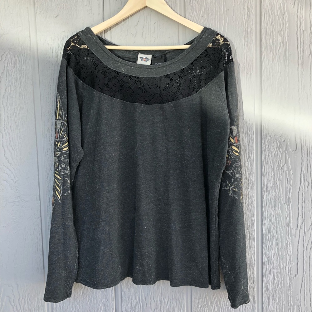 Harley Davidson Lace Long Sleeve Size XXL